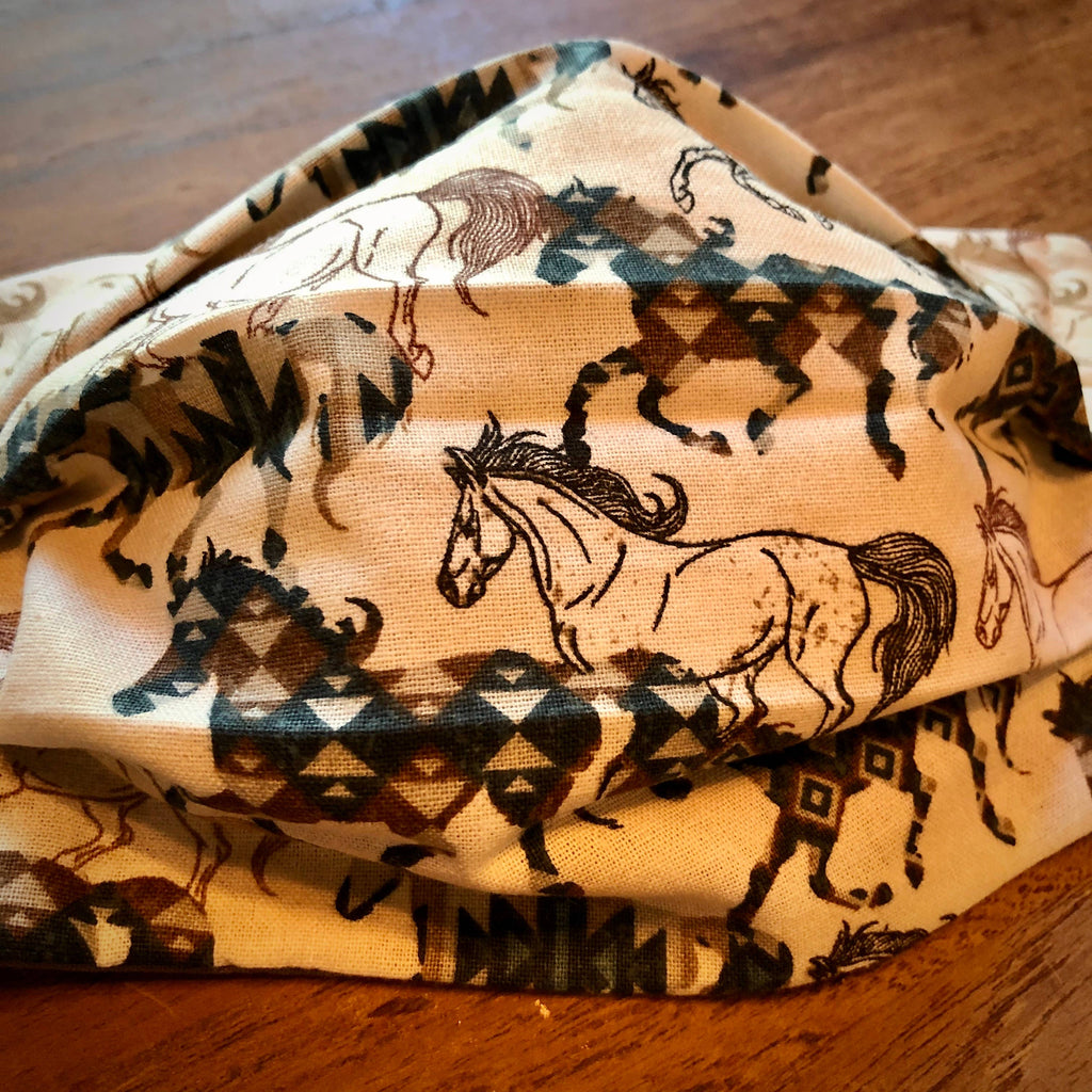 Reusable Face Mask with Filter: Wild Horses