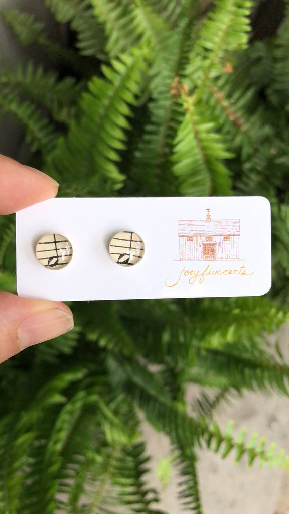 Studs - small circle music notes