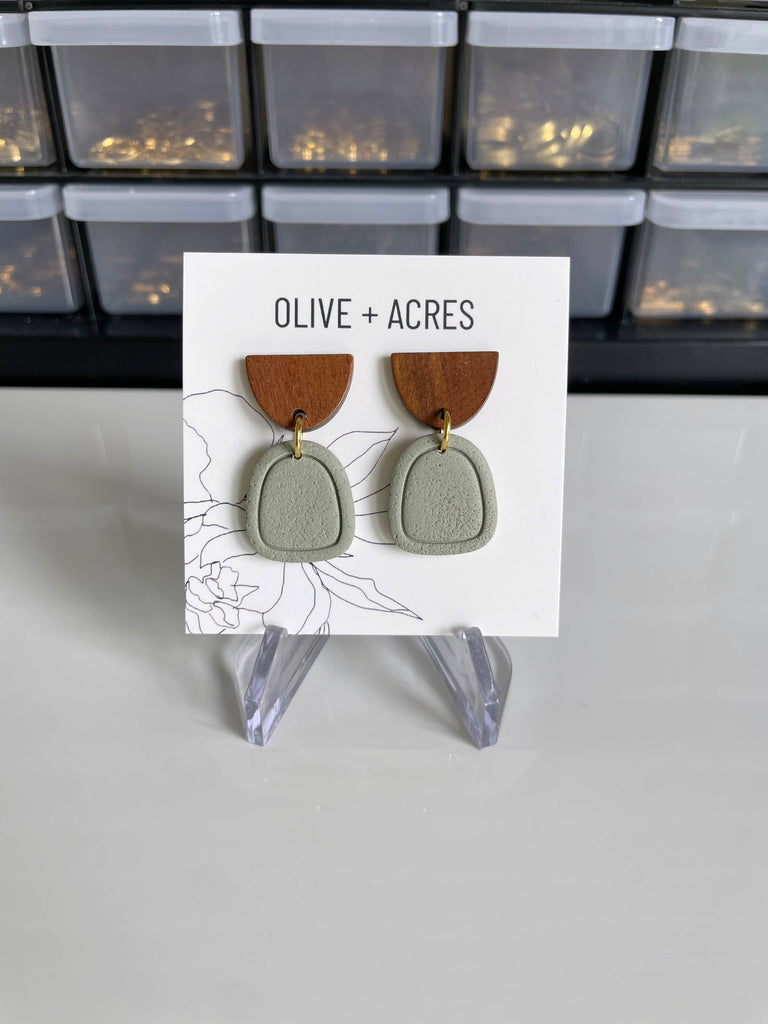 Minnie | Sage Clay Earrings