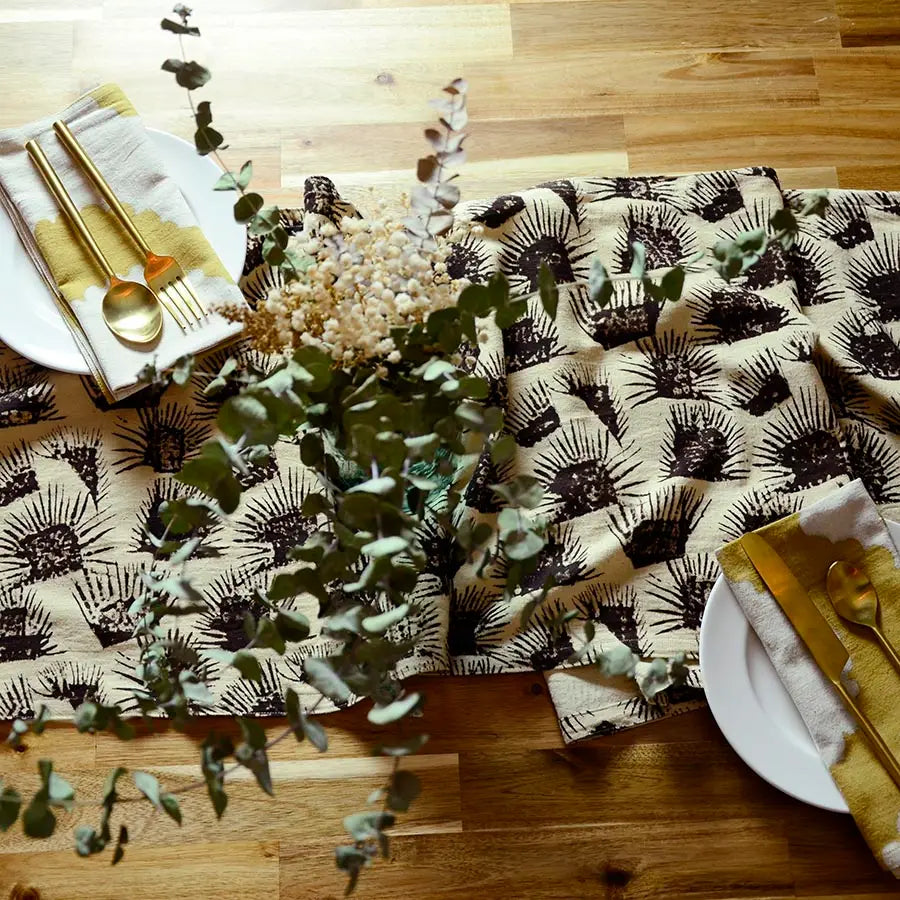 Fern Black - Organic Cotton Table Runner