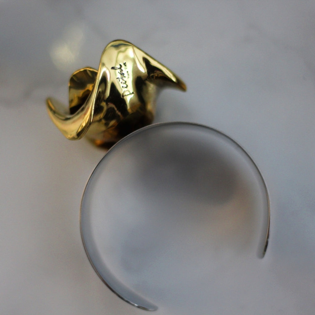 Gold & Silver Rose Napkin Ring (Handmade Set of 4)