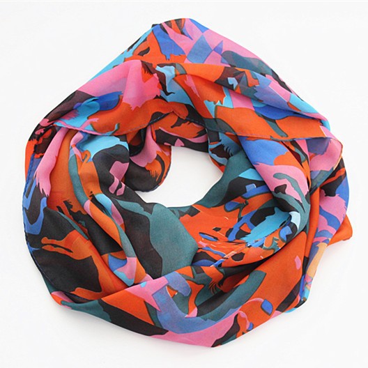 Modern Multi-color Horse Infinity Scarf