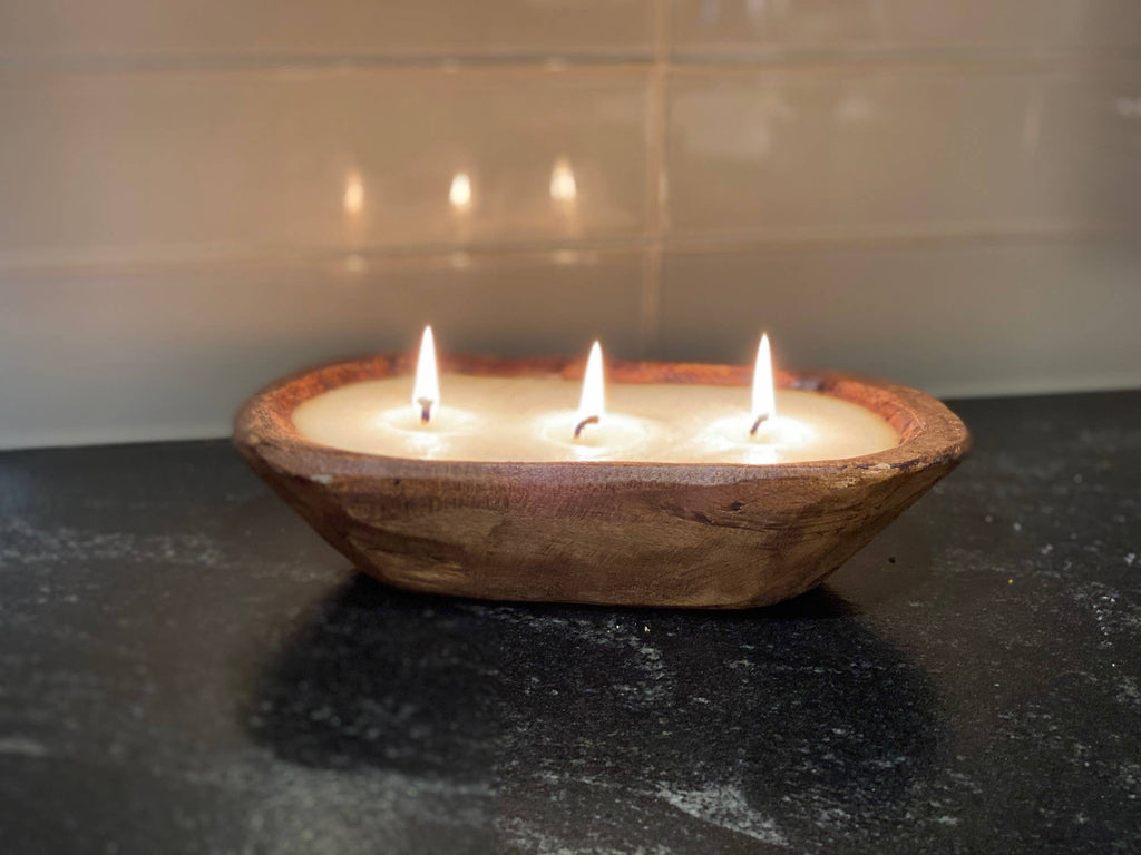 Petite Carved Bowl Scented Hand Poured Candle