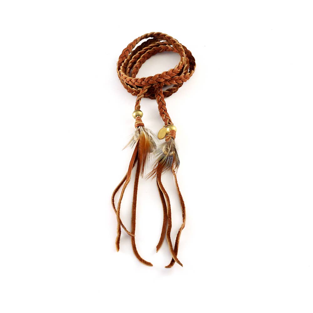 Leather Wrap Accessory - Rust